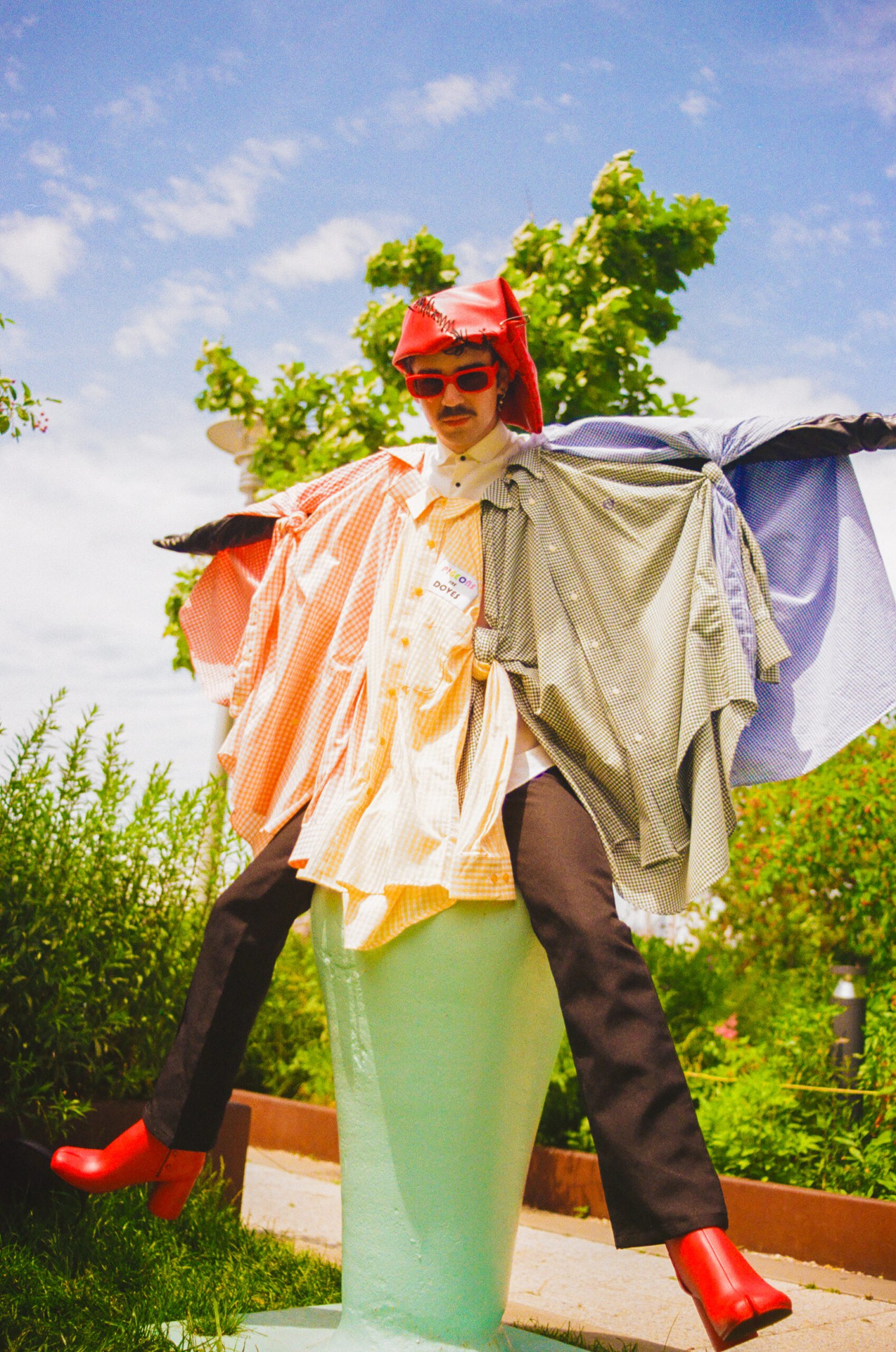 PIGEONS R DOVES GINGHAM SHIRT CAPELET